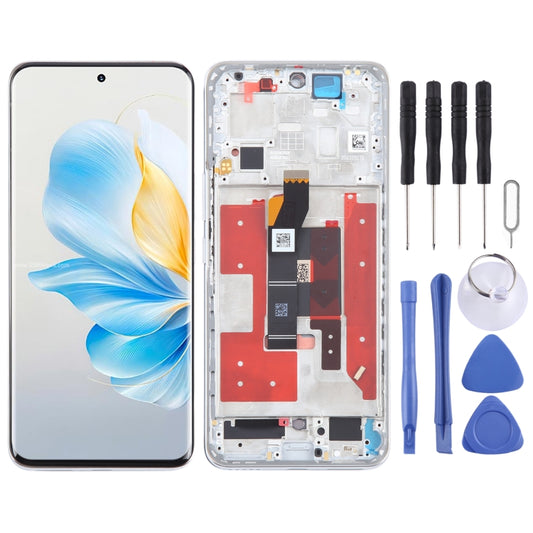 For Honor 100 Original LCD Screen Digitizer Full Assembly with Frame (Silver) - LCD Screen by PMC Jewellery | Online Shopping South Africa | PMC Jewellery