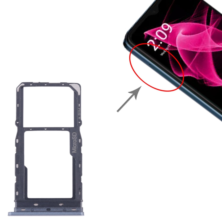 For T-Mobile Revvl 6 SIM Card Tray + Micro SD Card Tray (Blue) - For T-Mobile by PMC Jewellery | Online Shopping South Africa | PMC Jewellery | Buy Now Pay Later Mobicred