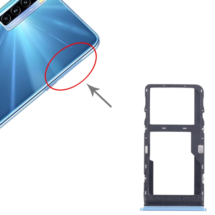 For TCL 20L / 20 Lite Original SIM Card Tray + Micro SD Card Tray (Blue) - For TCL by PMC Jewellery | Online Shopping South Africa | PMC Jewellery | Buy Now Pay Later Mobicred