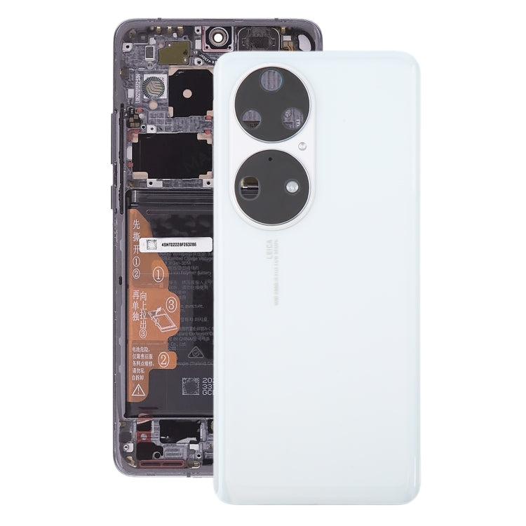 For Huawei P50 Pro Battery Back Cover with Camera Lens(White) - Back Cover by PMC Jewellery | Online Shopping South Africa | PMC Jewellery | Buy Now Pay Later Mobicred