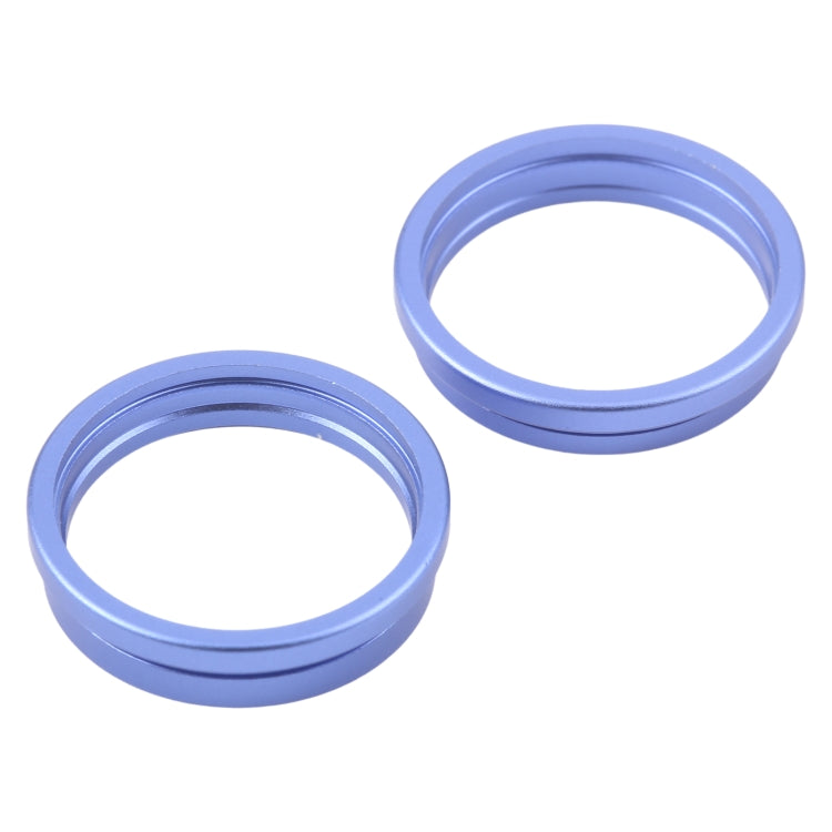 For iPhone 16 Plus 2pcs/set Rear Camera Glass Lens Metal Outside Protector Hoop Ring (Blue) -  by PMC Jewellery | Online Shopping South Africa | PMC Jewellery | Buy Now Pay Later Mobicred