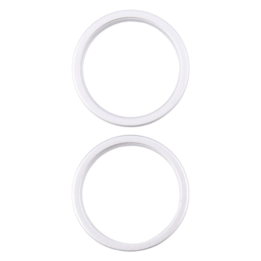 For iPhone 16 Plus 2pcs/set Rear Camera Glass Lens Metal Outside Protector Hoop Ring (Silver) -  by PMC Jewellery | Online Shopping South Africa | PMC Jewellery | Buy Now Pay Later Mobicred