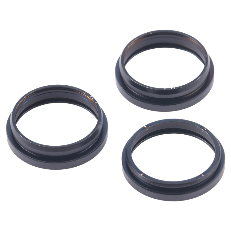 For iPhone 16 Pro 3pcs/set Rear Camera Glass Lens Metal Outside Protector Hoop Ring (Black) -  by PMC Jewellery | Online Shopping South Africa | PMC Jewellery | Buy Now Pay Later Mobicred