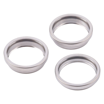 For iPhone 16 Pro 3pcs/set Rear Camera Glass Lens Metal Outside Protector Hoop Ring (Titanium Color) -  by PMC Jewellery | Online Shopping South Africa | PMC Jewellery | Buy Now Pay Later Mobicred