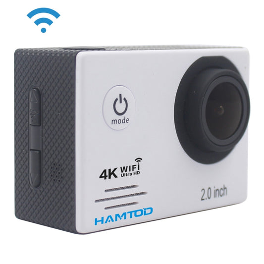 HAMTOD HF60 UHD 4K WiFi 16.0MP Sport Camera with Waterproof Case, Generalplus 4247, 2.0 inch LCD Screen, 120 Degree Wide Angle Lens, with Simple Accessories(White) - HAMTOD by HAMTOD | Online Shopping South Africa | PMC Jewellery | Buy Now Pay Later Mobicred