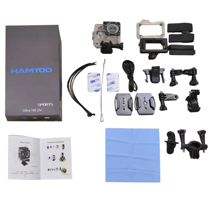 HAMTOD S9 UHD 4K WiFi  Sport Camera with Waterproof Case, Generalplus 4247, 2.0 inch LCD Screen, 170 Degree Wide Angle Lens (Blue) - HAMTOD by HAMTOD | Online Shopping South Africa | PMC Jewellery | Buy Now Pay Later Mobicred