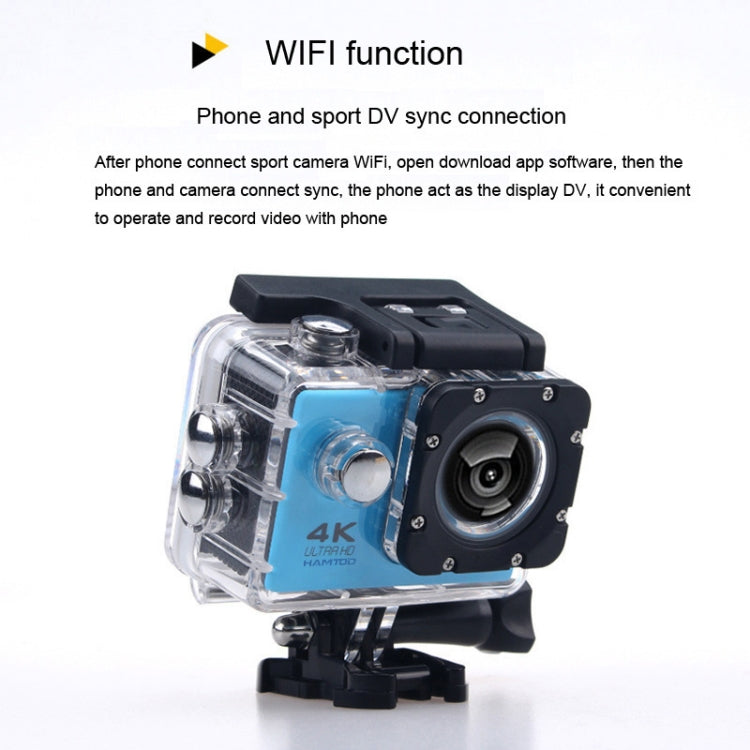 HAMTOD H9A HD 4K WiFi Sport Camera with Waterproof Case, Generalplus 4247, 2.0 inch LCD Screen, 120 Degree Wide Angle Lens (White) - HAMTOD by HAMTOD | Online Shopping South Africa | PMC Jewellery | Buy Now Pay Later Mobicred