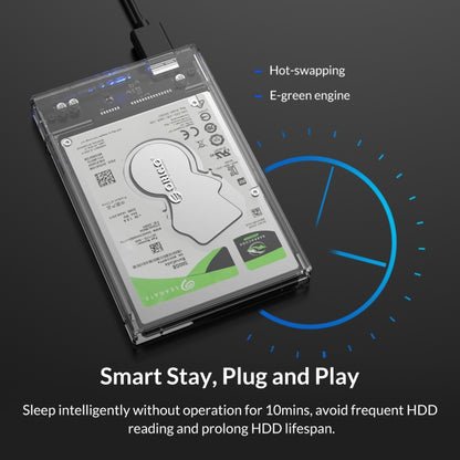 ORICO 2159U3 2.5 inch Transparent USB3.0 Hard Drive Enclosure with Stand - HDD Enclosure by ORICO | Online Shopping South Africa | PMC Jewellery | Buy Now Pay Later Mobicred