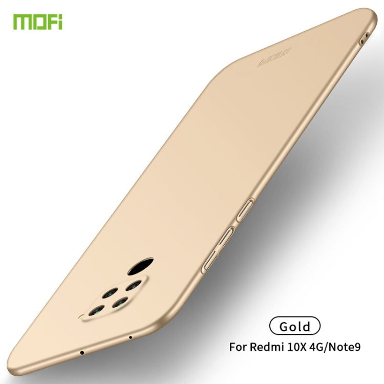 For Xiaomi Redmi 10X 4G MOFI Frosted PC Ultra-thin Hard Case(Gold) - Xiaomi Cases by MOFI | Online Shopping South Africa | PMC Jewellery