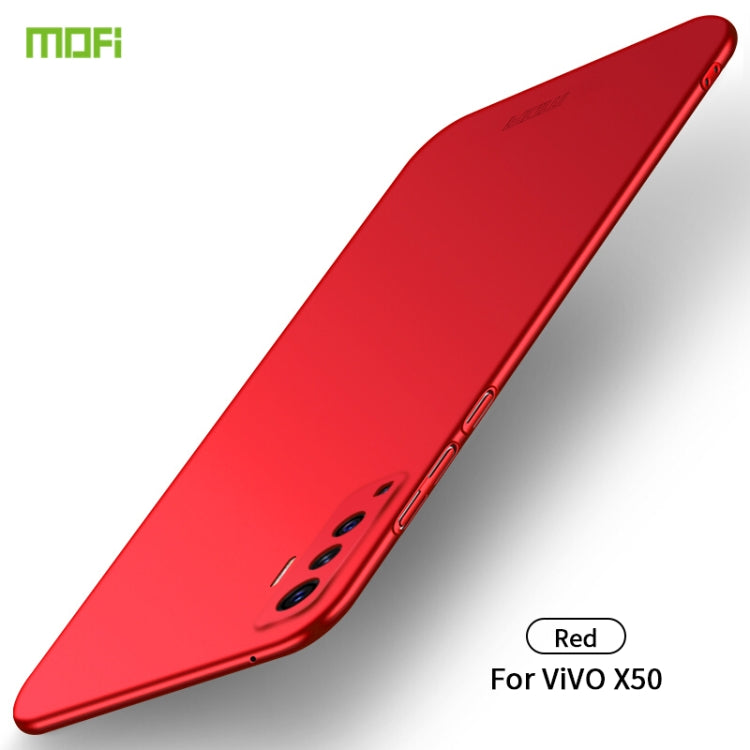 For Vivo X50 MOFI Frosted PC Ultra-thin Hard Case(Red) - vivo Cases by MOFI | Online Shopping South Africa | PMC Jewellery