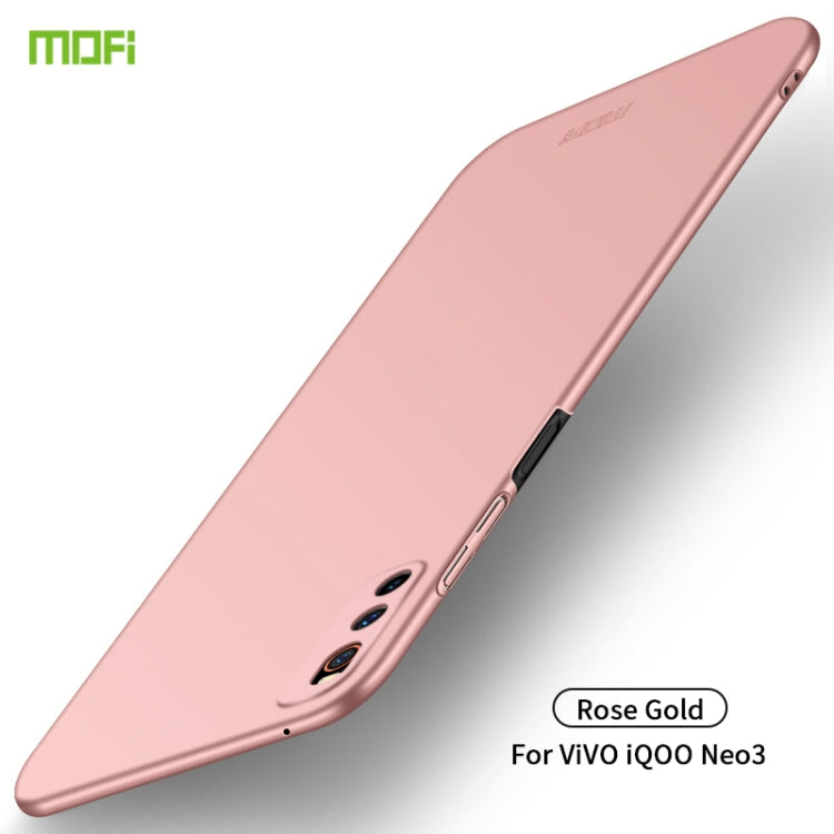 For Vivo iQOO Neo 3 MOFI Frosted PC Ultra-thin Hard Case(Rose gold) - vivo Cases by MOFI | Online Shopping South Africa | PMC Jewellery