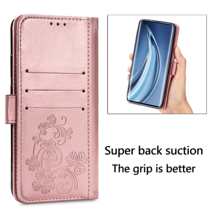 For OPPO A72/A52/A92 Four-leaf Clasp Embossed Buckle Mobile Phone Protection Leather Case with Lanyard & Card Slot & Wallet & Bracket Function(Blue) - OPPO Cases by PMC Jewellery | Online Shopping South Africa | PMC Jewellery | Buy Now Pay Later Mobicred