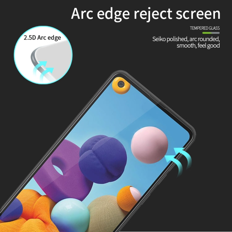 For Samsung Galaxy A21 MOFI 9H 2.5D Full Screen Tempered Glass Film(Black) - Galaxy Tempered Glass by MOFI | Online Shopping South Africa | PMC Jewellery