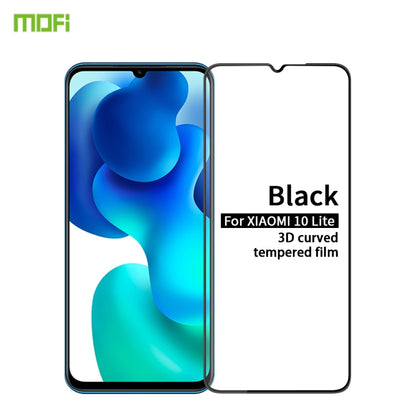 For Xiaomi Mi 10 Lite MOFI 9H 3D Explosion-proof Curved Screen Tempered Glass Film(Black) -  by MOFI | Online Shopping South Africa | PMC Jewellery