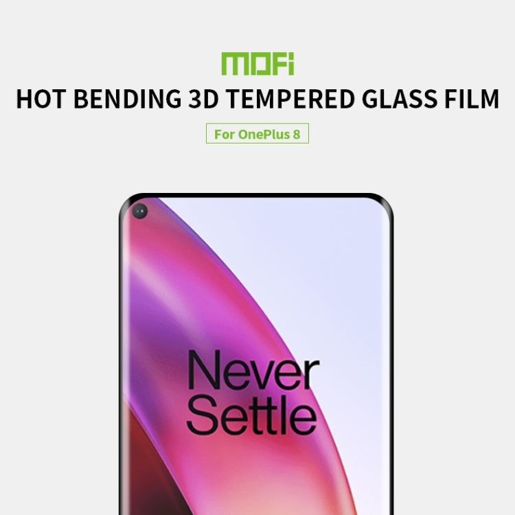 For OnePlus 8 MOFI 9H 3D Explosion Proof Thermal Bending Full Screen Covered Tempered Glass Film(Black) - OnePlus Tempered Glass by MOFI | Online Shopping South Africa | PMC Jewellery