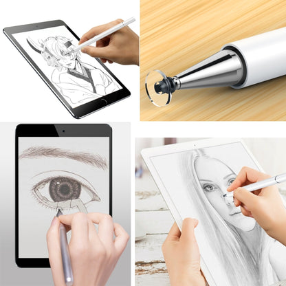 Imitation Porcelain 2 in 1 Mobile Phone Touch Screen Capacitive Pen for Apple / Huawei / Xiaomi / Samsung(White) - Pencil Accessories by PMC Jewellery | Online Shopping South Africa | PMC Jewellery | Buy Now Pay Later Mobicred