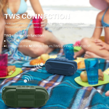 NewRixing NR-3023 Portable Stereo Wireless Bluetooth Speaker, Built-in Microphone, Support TF Card / FM(Green) - Desktop Speaker by NewRixing | Online Shopping South Africa | PMC Jewellery | Buy Now Pay Later Mobicred