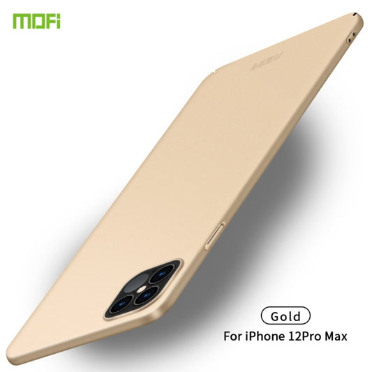 For iPhone 12 Pro Max MOFI Frosted PC Ultra-thin Hard Case(Gold) - iPhone 12 Pro Max Cases by MOFI | Online Shopping South Africa | PMC Jewellery