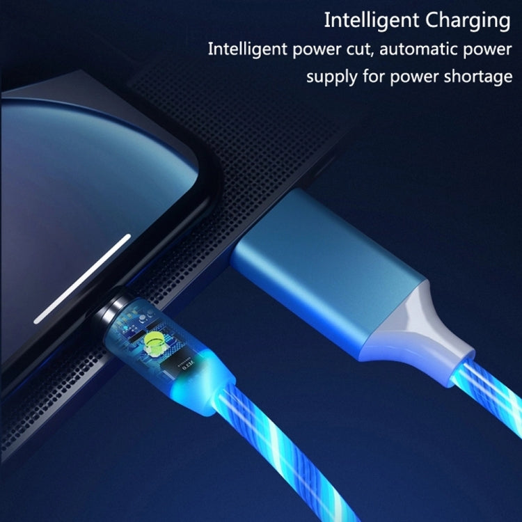 2 in 1 USB to 8 Pin + Micro USB Magnetic Suction Colorful Streamer Mobile Phone Charging Cable, Length: 1m(Blue Light) - Charging Cable & Head by PMC Jewellery | Online Shopping South Africa | PMC Jewellery | Buy Now Pay Later Mobicred