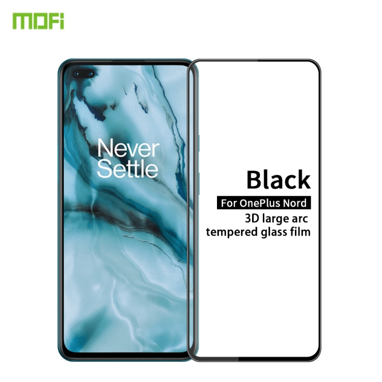 For OnePlus Nord MOFI 9H 3D Explosion-proof Curved Screen Tempered Glass Film(Black) - OnePlus Tempered Glass by MOFI | Online Shopping South Africa | PMC Jewellery