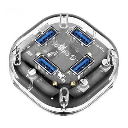 ORICO H4U-U3 4-Port Transparent HUB - USB 3.0 HUB by ORICO | Online Shopping South Africa | PMC Jewellery | Buy Now Pay Later Mobicred