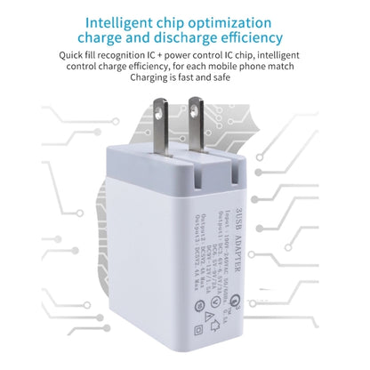 SDC-30W 2 in 1 USB to 8 Pin Data Cable + 30W QC 3.0 USB + 2.4A Dual USB 2.0 Ports Mobile Phone Tablet PC Universal Quick Charger Travel Charger Set,  US Plug - USB Charger by PMC Jewellery | Online Shopping South Africa | PMC Jewellery | Buy Now Pay Later Mobicred