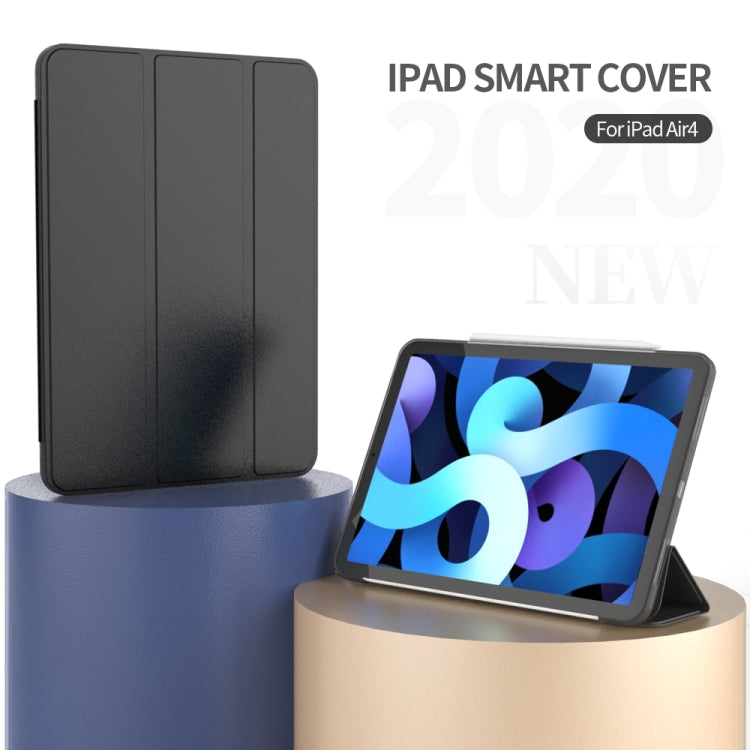 For iPad Air 11 2024 / Air 2022 10.9 Three-folding Surface Leather Matte TPU Bottom Smart Tablet Case(Sky blue) - iPad Air (2022) / (2020) 10.9 Cases by PMC Jewellery | Online Shopping South Africa | PMC Jewellery | Buy Now Pay Later Mobicred