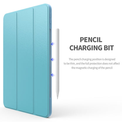 For iPad Air 11 2024 / Air 2022 10.9 Three-folding Surface Leather Matte TPU Bottom Smart Tablet Case(Sky blue) - iPad Air (2022) / (2020) 10.9 Cases by PMC Jewellery | Online Shopping South Africa | PMC Jewellery | Buy Now Pay Later Mobicred