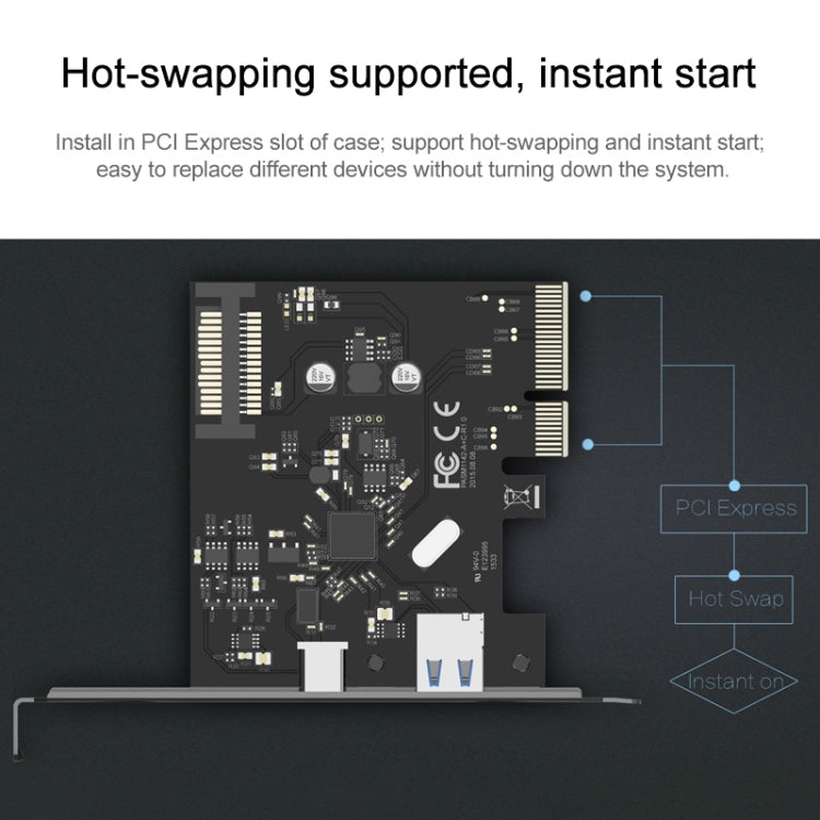 ORICO PA31-AC 2 Port USB3.1 PCI-E Adapter - Add-on Cards by ORICO | Online Shopping South Africa | PMC Jewellery | Buy Now Pay Later Mobicred