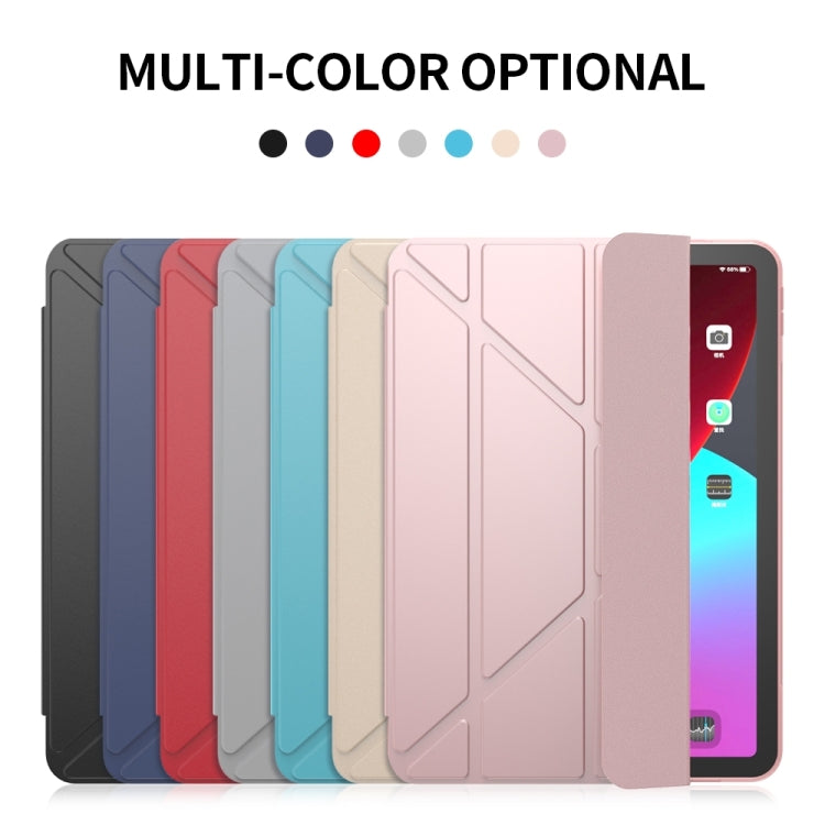 For iPad Air 2024 / Air 2022 10.9 Multi-folding Matte Surface Leather Smart Tablet Case(Sky Blue) - iPad Air (2022) / (2020) 10.9 Cases by PMC Jewellery | Online Shopping South Africa | PMC Jewellery | Buy Now Pay Later Mobicred