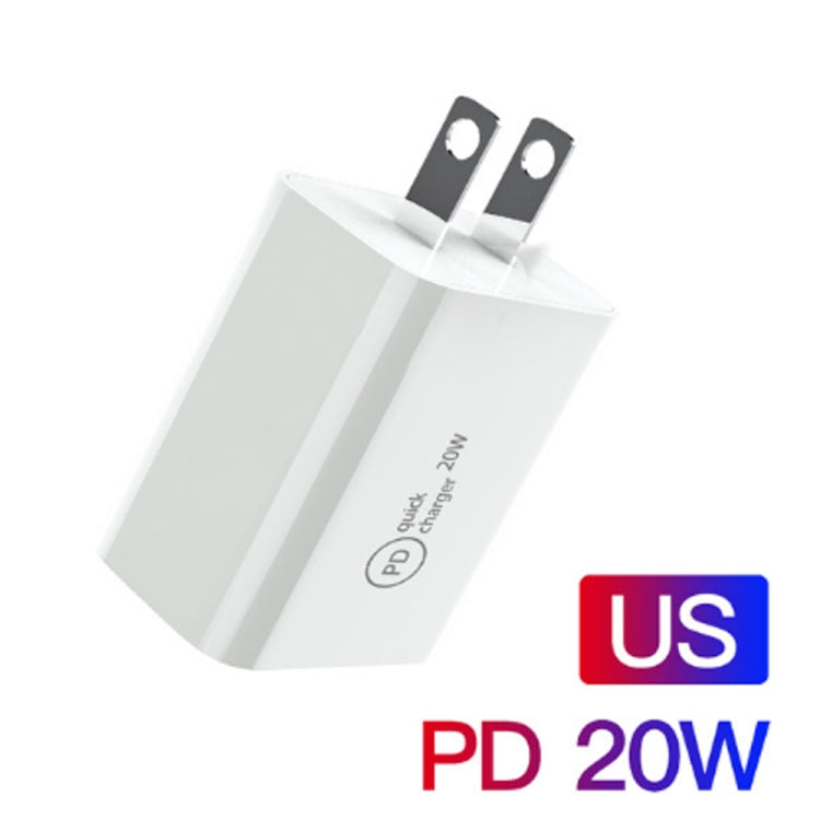 SDC-20W 2 in 1 PD 20W USB-C / Type-C Travel Charger + 3A PD3.0 USB-C / Type-C to 8 Pin Fast Charge Data Cable Set, Cable Length: 2m, US Plug - USB Charger by PMC Jewellery | Online Shopping South Africa | PMC Jewellery | Buy Now Pay Later Mobicred