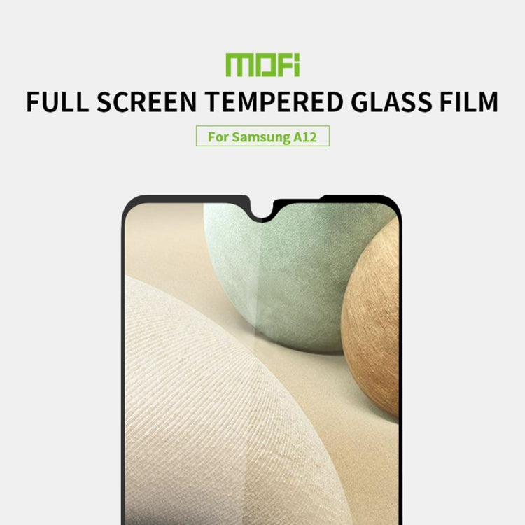 For Samsung Galaxy A12 MOFI 9H 2.5D Full Screen Tempered Glass Film(Black) - Galaxy Tempered Glass by MOFI | Online Shopping South Africa | PMC Jewellery