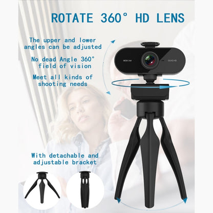 B1 4 Million Pixels 2K Resolution HD 1080P 360 Degrees Rotation Webcam with Mic & Tripod - HD Camera by PMC Jewellery | Online Shopping South Africa | PMC Jewellery | Buy Now Pay Later Mobicred