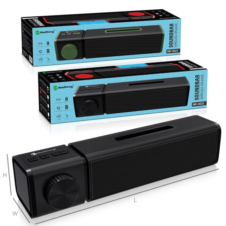 New Rixing NR4023 TWS Wireless Stereo Bluetooth Speaker, Support TF Card & MP3 & FM & Hands-free Call & 3.5mm AUX(Black) - Desktop Speaker by NewRixing | Online Shopping South Africa | PMC Jewellery | Buy Now Pay Later Mobicred