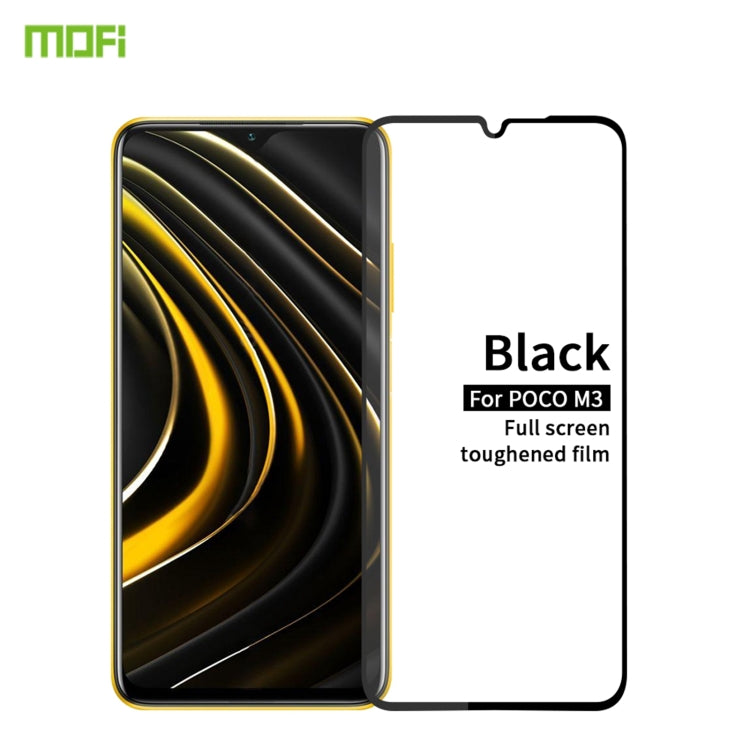 For Xiaomi Poco M3 MOFI 9H 2.5D Full Screen Tempered Glass Film(Black) -  by MOFI | Online Shopping South Africa | PMC Jewellery