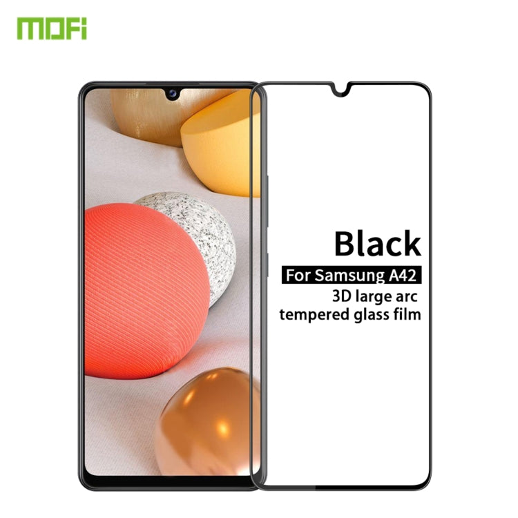 For Samsung Galaxy A42 MOFI 9H 3D Explosion-proof Curved Screen Tempered Glass Film(Black) - Galaxy Tempered Glass by MOFI | Online Shopping South Africa | PMC Jewellery