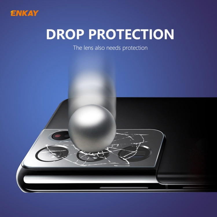 For Samsung Galaxy S21 Ultra ENKAY Hat-Prince 0.2mm 9H 2.15D Round Edge Rear Camera Lens Tempered Glass Film Protector - For Samsung by ENKAY | Online Shopping South Africa | PMC Jewellery | Buy Now Pay Later Mobicred