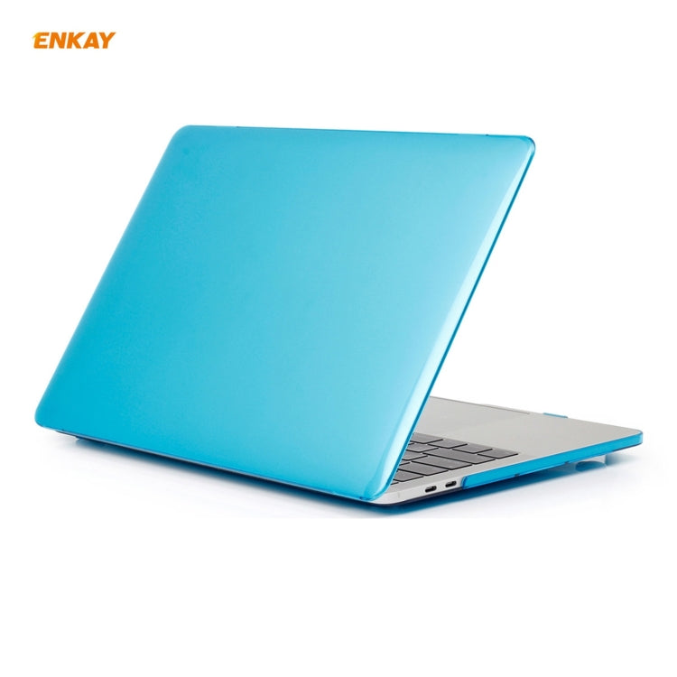 ENKAY 3 in 1 Crystal Laptop Protective Case + EU Version TPU Keyboard Film + Anti-dust Plugs Set for MacBook Pro 13.3 inch A1706 / A1989 / A2159 (with Touch Bar)(Light Blue) - MacBook Pro Cases by ENKAY | Online Shopping South Africa | PMC Jewellery | Buy Now Pay Later Mobicred