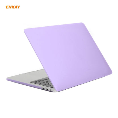 ENKAY 3 in 1 Matte Laptop Protective Case + US Version TPU Keyboard Film + Anti-dust Plugs Set for MacBook Pro 13.3 inch A1706 / A1989 / A2159 (with Touch Bar)(Purple) - MacBook Pro Cases by ENKAY | Online Shopping South Africa | PMC Jewellery | Buy Now Pay Later Mobicred