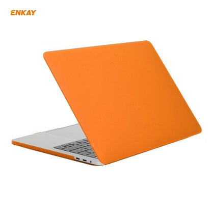 ENKAY 3 in 1 Matte Laptop Protective Case + EU Version TPU Keyboard Film + Anti-dust Plugs Set for MacBook Pro 13.3 inch A1706 / A1989 / A2159 (with Touch Bar)(Orange) - MacBook Pro Cases by ENKAY | Online Shopping South Africa | PMC Jewellery | Buy Now Pay Later Mobicred