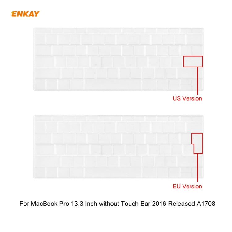 ENKAY 3 in 1 Crystal Laptop Protective Case + EU Version TPU Keyboard Film + Anti-dust Plugs Set for MacBook Pro 13.3 inch A1708 (without Touch Bar)(Orange) - MacBook Pro Cases by ENKAY | Online Shopping South Africa | PMC Jewellery | Buy Now Pay Later Mobicred