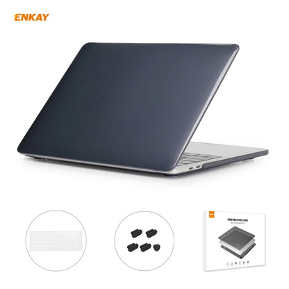 ENKAY 3 in 1 Crystal Laptop Protective Case + US Version TPU Keyboard Film + Anti-dust Plugs Set for MacBook Pro 13.3 inch A1706 / A1989 / A2159 (with Touch Bar)(Black) - MacBook Pro Cases by ENKAY | Online Shopping South Africa | PMC Jewellery | Buy Now Pay Later Mobicred