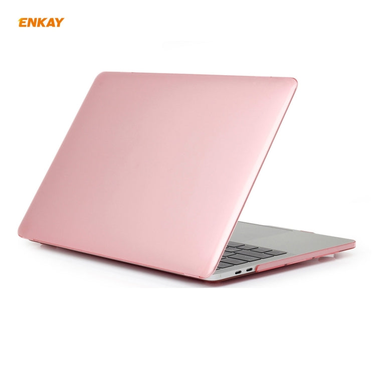 ENKAY 3 in 1 Crystal Laptop Protective Case + US Version TPU Keyboard Film + Anti-dust Plugs Set for MacBook Pro 13.3 inch A1706 / A1989 / A2159 (with Touch Bar)(Pink) - MacBook Pro Cases by ENKAY | Online Shopping South Africa | PMC Jewellery | Buy Now Pay Later Mobicred