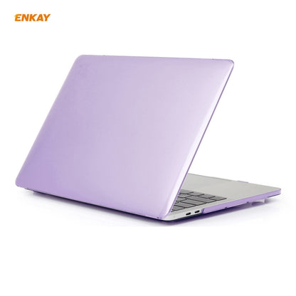 ENKAY 3 in 1 Crystal Laptop Protective Case + US Version TPU Keyboard Film + Anti-dust Plugs Set for MacBook Pro 13.3 inch A1706 / A1989 / A2159 (with Touch Bar)(Purple) - MacBook Pro Cases by ENKAY | Online Shopping South Africa | PMC Jewellery | Buy Now Pay Later Mobicred