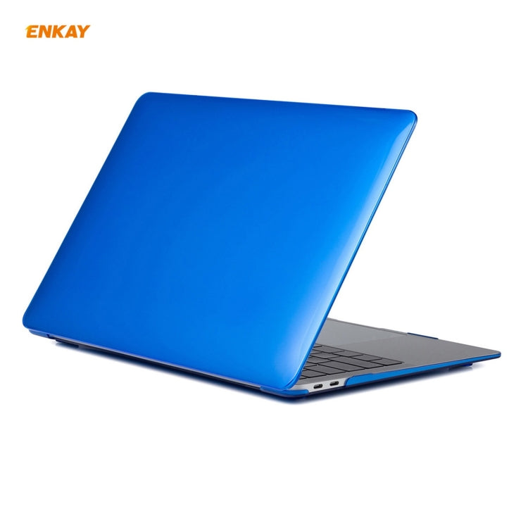 ENKAY 3 in 1 Crystal Laptop Protective Case + US Version TPU Keyboard Film + Anti-dust Plugs Set for MacBook Air 13.3 inch A1932 (2018)(Dark Blue) - MacBook Air Cases by WIWU | Online Shopping South Africa | PMC Jewellery | Buy Now Pay Later Mobicred