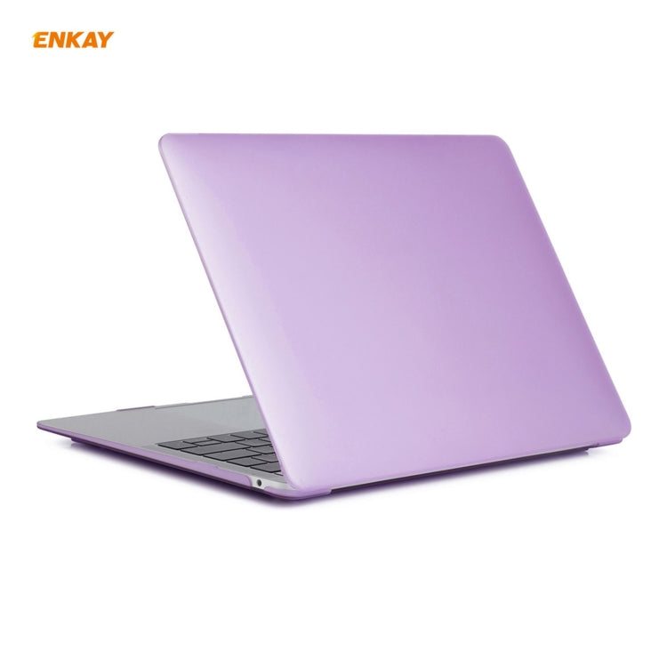 ENKAY 3 in 1 Matte Laptop Protective Case + US Version TPU Keyboard Film + Anti-dust Plugs Set for MacBook Air 13.3 inch A1932 (2018)(Purple) - MacBook Air Cases by ENKAY | Online Shopping South Africa | PMC Jewellery | Buy Now Pay Later Mobicred