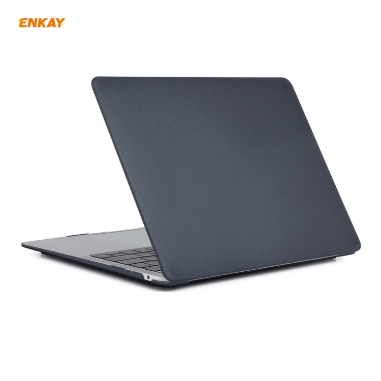 ENKAY 3 in 1 Matte Laptop Protective Case + EU Version TPU Keyboard Film + Anti-dust Plugs Set for MacBook Air 13.3 inch A1932 (2018)(Black) - MacBook Air Cases by ENKAY | Online Shopping South Africa | PMC Jewellery | Buy Now Pay Later Mobicred