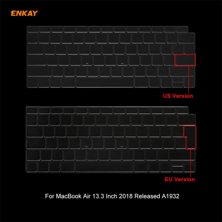 ENKAY 3 in 1 Matte Laptop Protective Case + EU Version TPU Keyboard Film + Anti-dust Plugs Set for MacBook Air 13.3 inch A1932 (2018)(Grey) - MacBook Air Cases by ENKAY | Online Shopping South Africa | PMC Jewellery | Buy Now Pay Later Mobicred