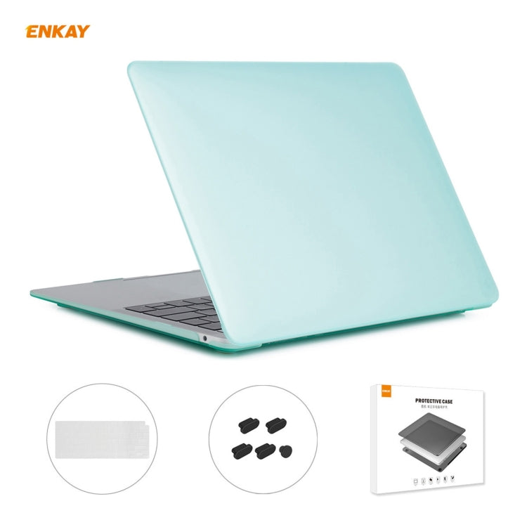 ENKAY 3 in 1 Matte Laptop Protective Case + US Version TPU Keyboard Film + Anti-dust Plugs Set for MacBook Air 13.3 inch A2179 & A2337 (2020)(Green) - MacBook Air Cases by ENKAY | Online Shopping South Africa | PMC Jewellery | Buy Now Pay Later Mobicred