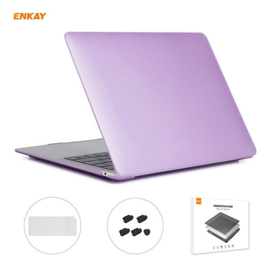 ENKAY 3 in 1 Matte Laptop Protective Case + US Version TPU Keyboard Film + Anti-dust Plugs Set for MacBook Air 13.3 inch A2179 & A2337 (2020)(Purple) - MacBook Air Cases by ENKAY | Online Shopping South Africa | PMC Jewellery | Buy Now Pay Later Mobicred